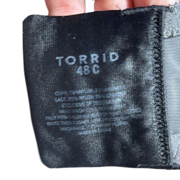 Torrid women’s 48c push up plunge bra grey/black lace plus size - Picture 4 of 4